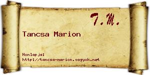 Tancsa Marion névjegykártya